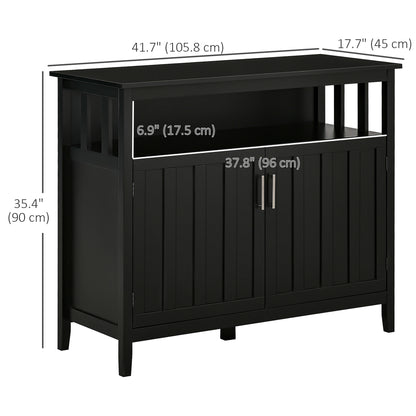 Sideboard Buffet Server Storage Cabinet Console Table with 2 Doors and Adjustable Shelves for Kitchen & Dining Room, Bla