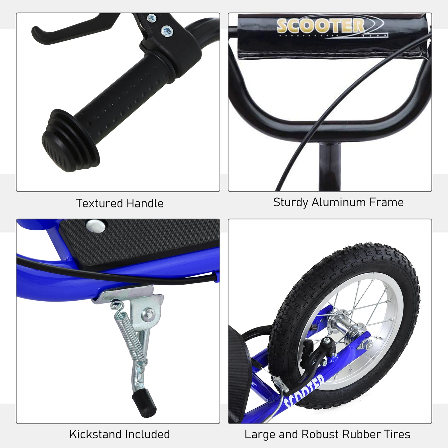 VarietyKart Kids Scooter with Adjustable Handlebar, Youth Kick Scooter with Dual Brakes, Inflatable Wheels, for Age 5+, 