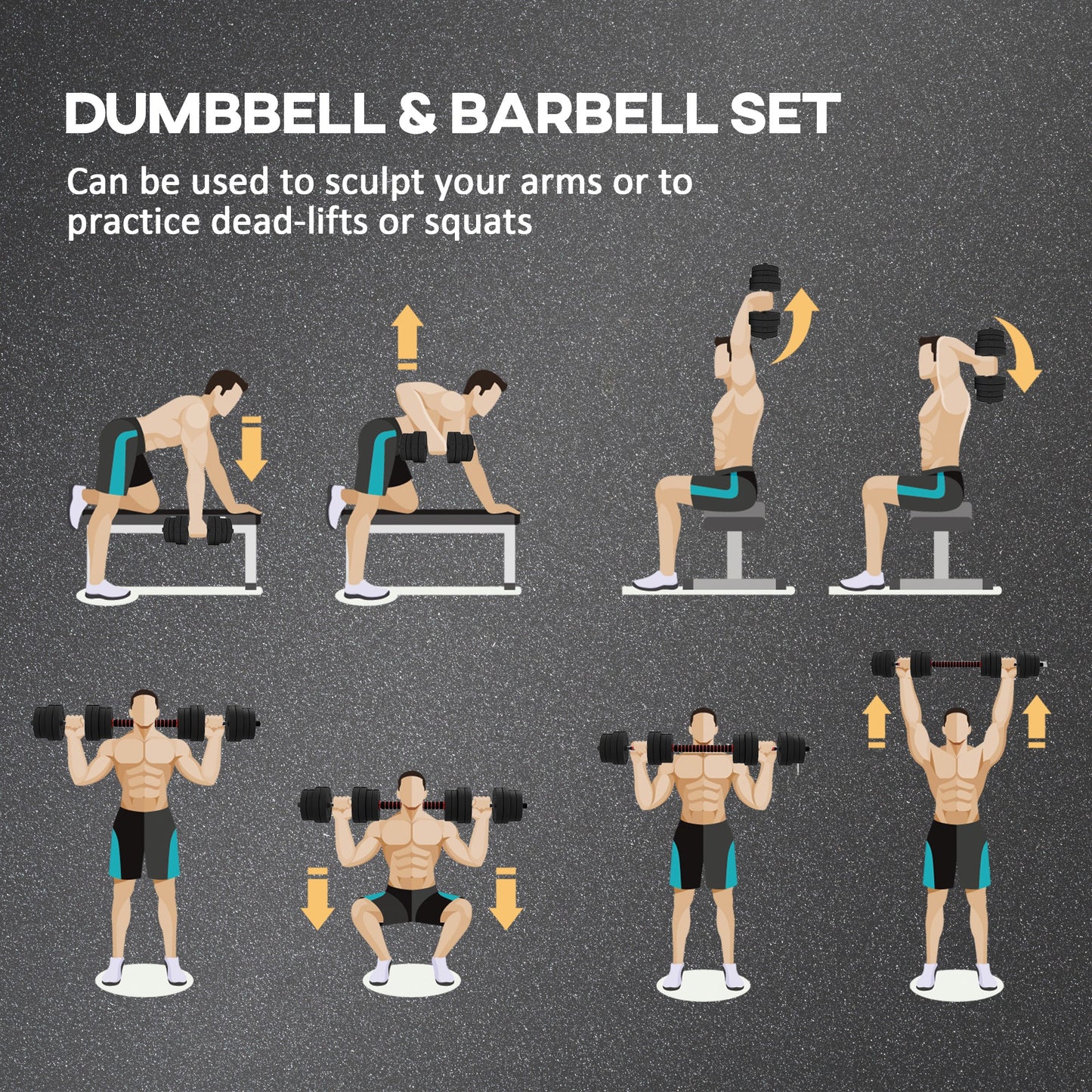 Soozier 66lbs 2-in-1 Adjustable Dumbbells Weight Set, Dumbbell Hand Weights Barbell for Body Fitness, Lifting Training f