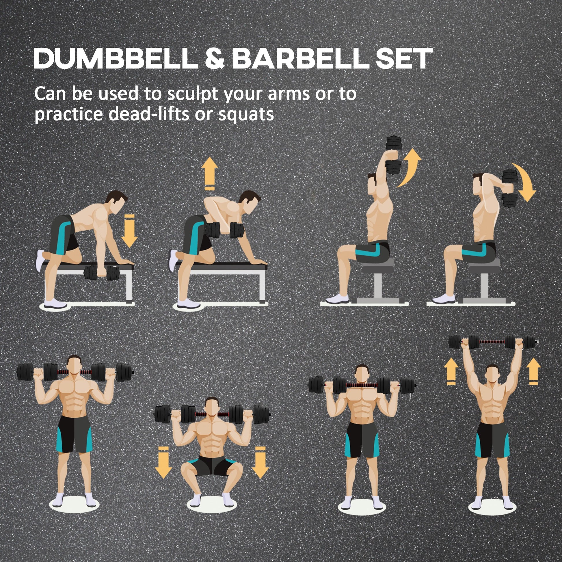 Soozier 66lbs 2-in-1 Adjustable Dumbbells Weight Set, Dumbbell Hand Weights Barbell for Body Fitness, Lifting Training f