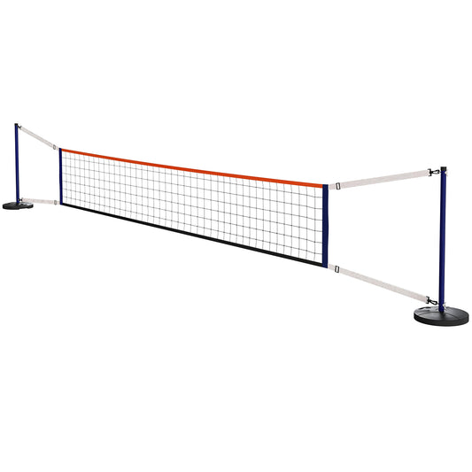 Soozier Portable Volleyball Net Set Outdoor, Volleyball Training Net with 21-27ft Adjustable Length, Volleyball, Air Pum