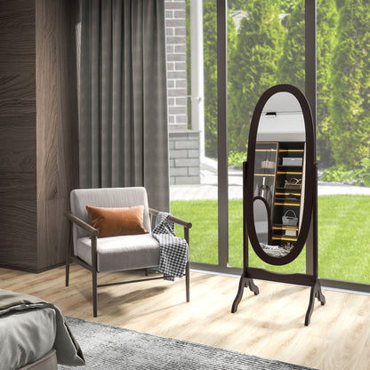 Floor Standing Mirror Full Length Mirror with Adjustable Angle Oval Frame for Dressing Room Bedroom Living Room Coffee