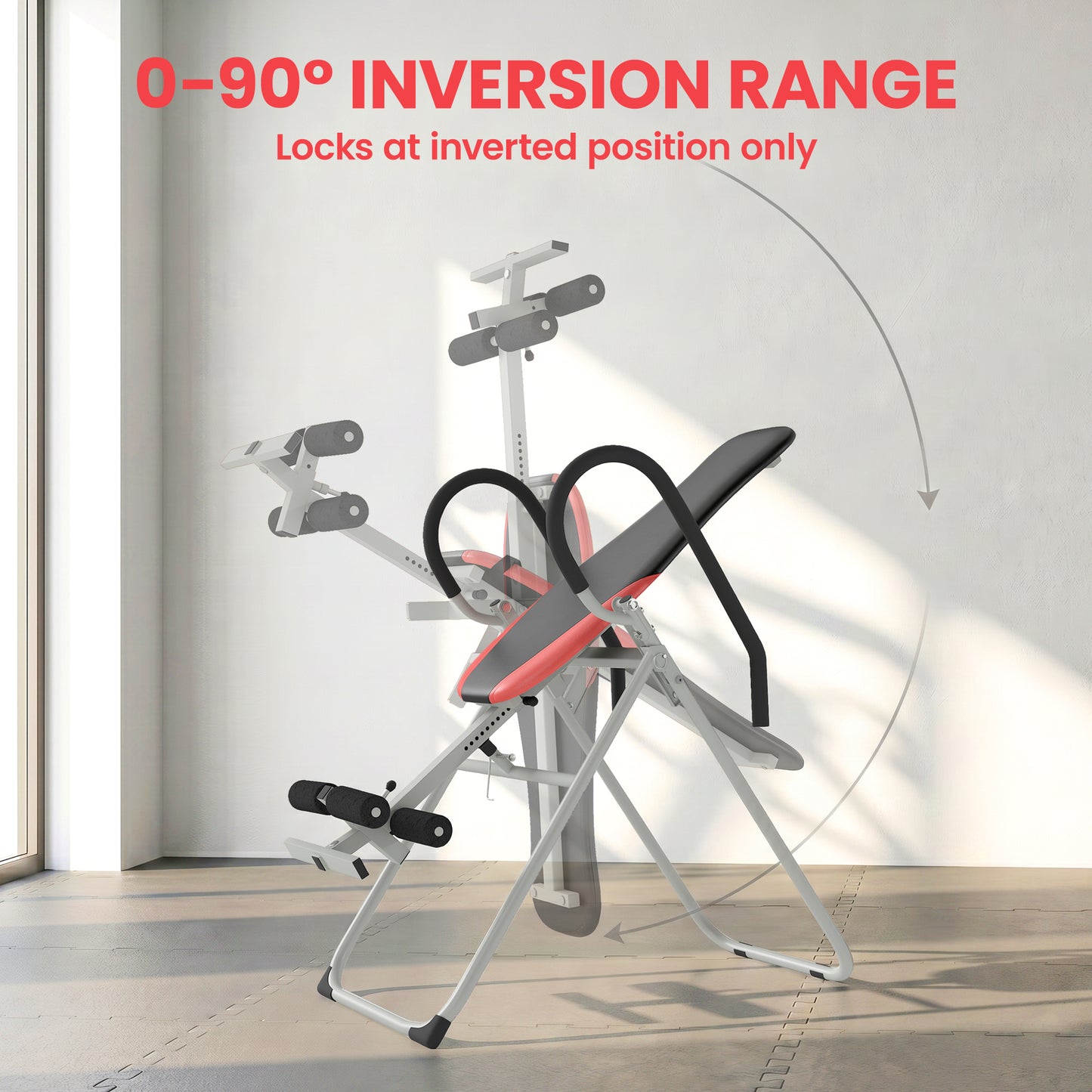 Soozier Inversion Table, Heavy Duty Folding Inversion Table with Adjustable Ankle Lock and Safety Belt for Pain Relief T
