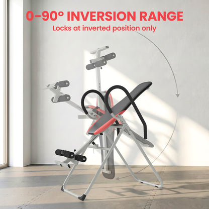 Soozier Inversion Table, Heavy Duty Folding Inversion Table with Adjustable Ankle Lock and Safety Belt for Pain Relief T