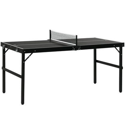 Soozier Mini Folding Table Tennis Table with Aluminium Frame, Portable Outdoor Ping Pong Table with Net for Indoor Outdo