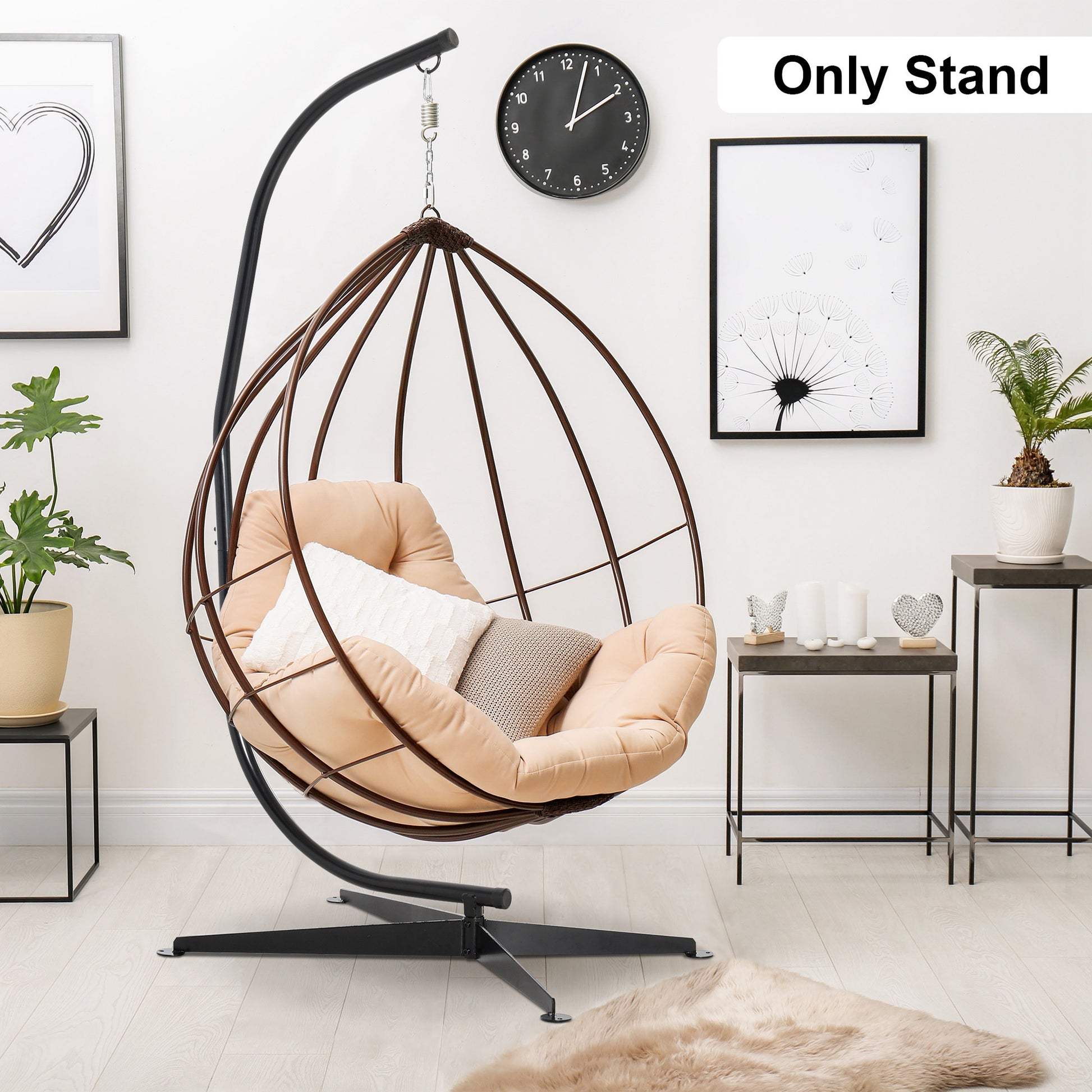 Hanging Hammock Stand Hammock Chair Stand C Stand Steel Heavy Duty Stand for Hanging Hammock Air Porch Swing Chair Indoo