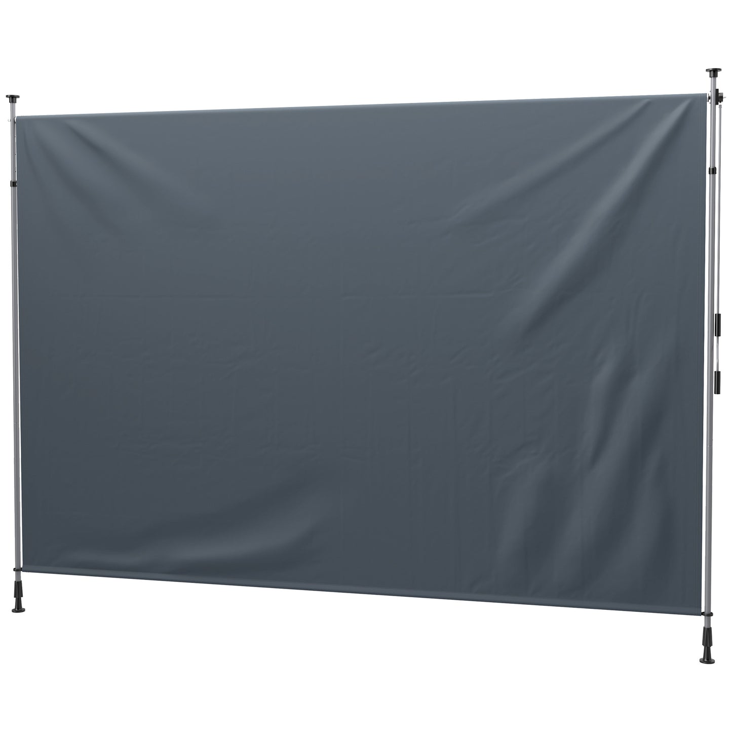 11.5' x 10' Manual Retractable Patio Awning, Outdoor Privacy Screen with UPF30+ & Water-Resistant Fabric, Dark Grey