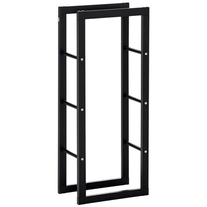 15.7" x 9.8" x 39.4" Firewood Rack Outdoor, Log Holder Fireplace Storage Rack with Handles and 220 lbs. Weight Capacity,