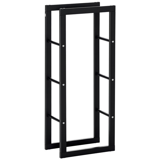 15.7" x 9.8" x 39.4" Firewood Rack Outdoor, Log Holder Fireplace Storage Rack with Handles and 220 lbs. Weight Capacity,