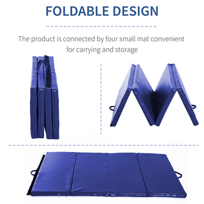 Soozier 4'x6'x2'' Folding Gymnastics Tumbling Mat, Exercise Mat  with Carrying Handles for Yoga, MMA, Martial Arts, Stre