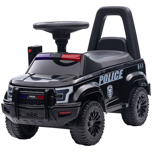 VarietyKart Kids Ride On Sliding Car with Hidden Under Seat Storage, Foot-to-Floor Design, Black