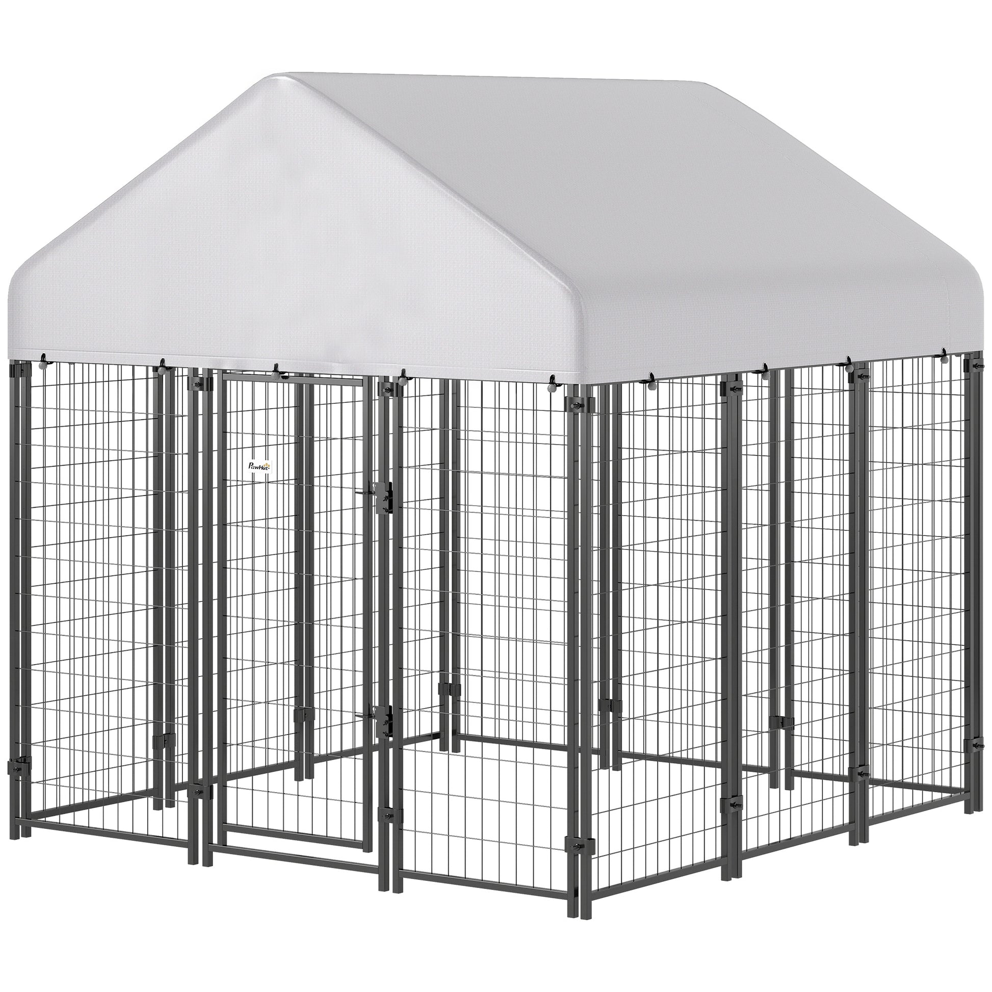 Outdoor Dog Kennel with Waterproof UV-Resistant Cover, 6' x 6' x 6'