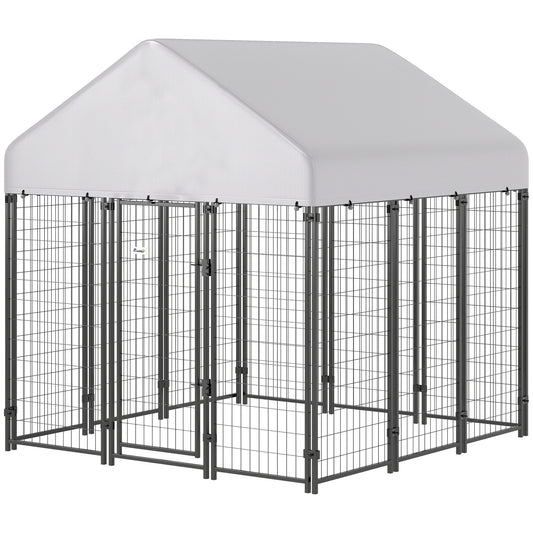 Outdoor Dog Kennel with Waterproof UV-Resistant Cover, 6' x 6' x 6'
