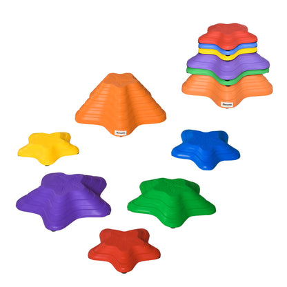 6PCs Larger Size Balance Stepping Stones for Kids with Non-slip Bottom, Stackable Obstacle Course Outdoor Indoor,  Play 