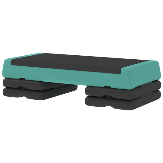 Soozier Adjustable Exercise Step Platform, 3-Level with Risers 4", 6", 8" Aerobic Stepper, 550lbs Weight Capacity, Green