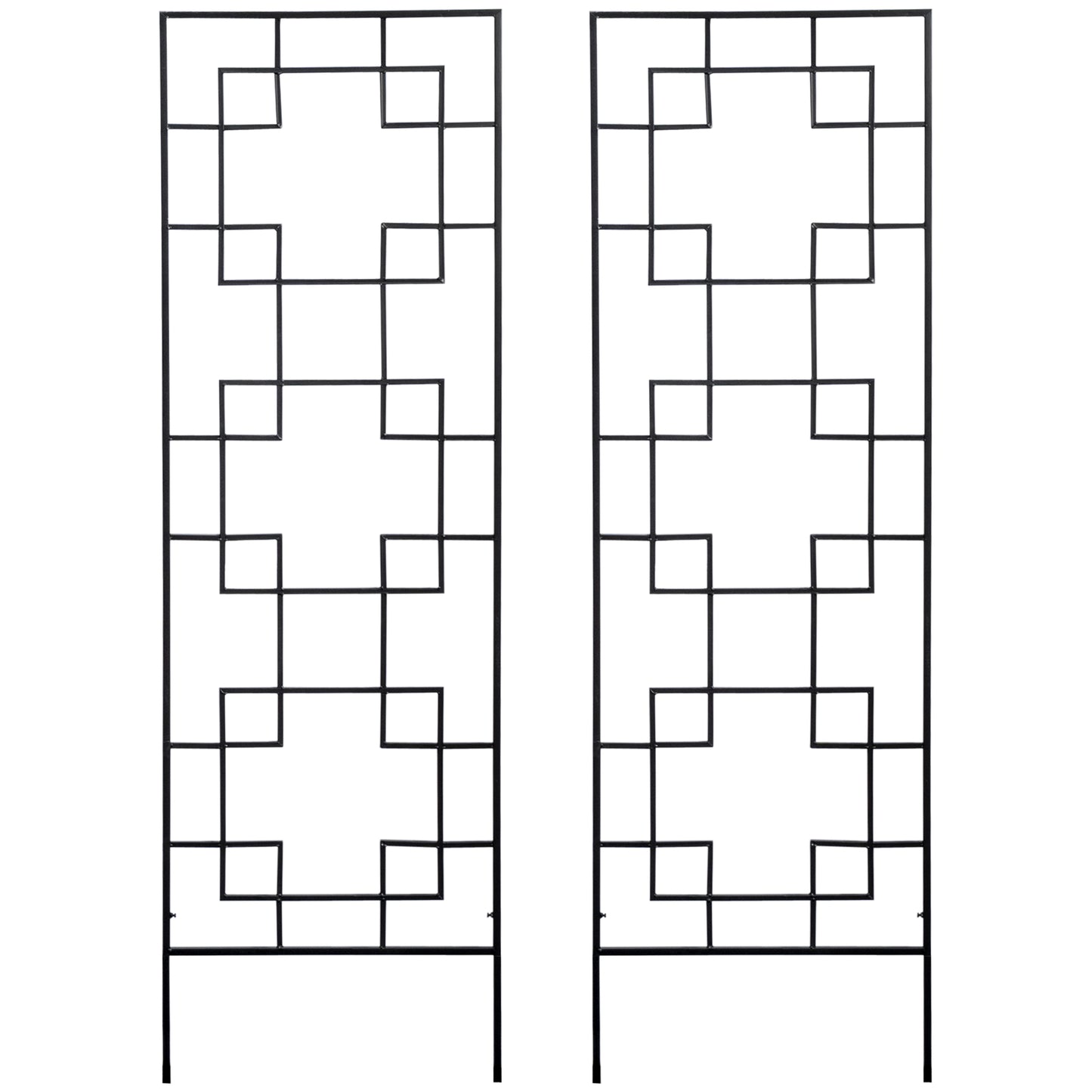 2 Pack Garden Trellis for Climbing Plants, Outdoor Metal Grid Panels for Roses, Vine Flower, Cucumber, Clematis, 72" Tal