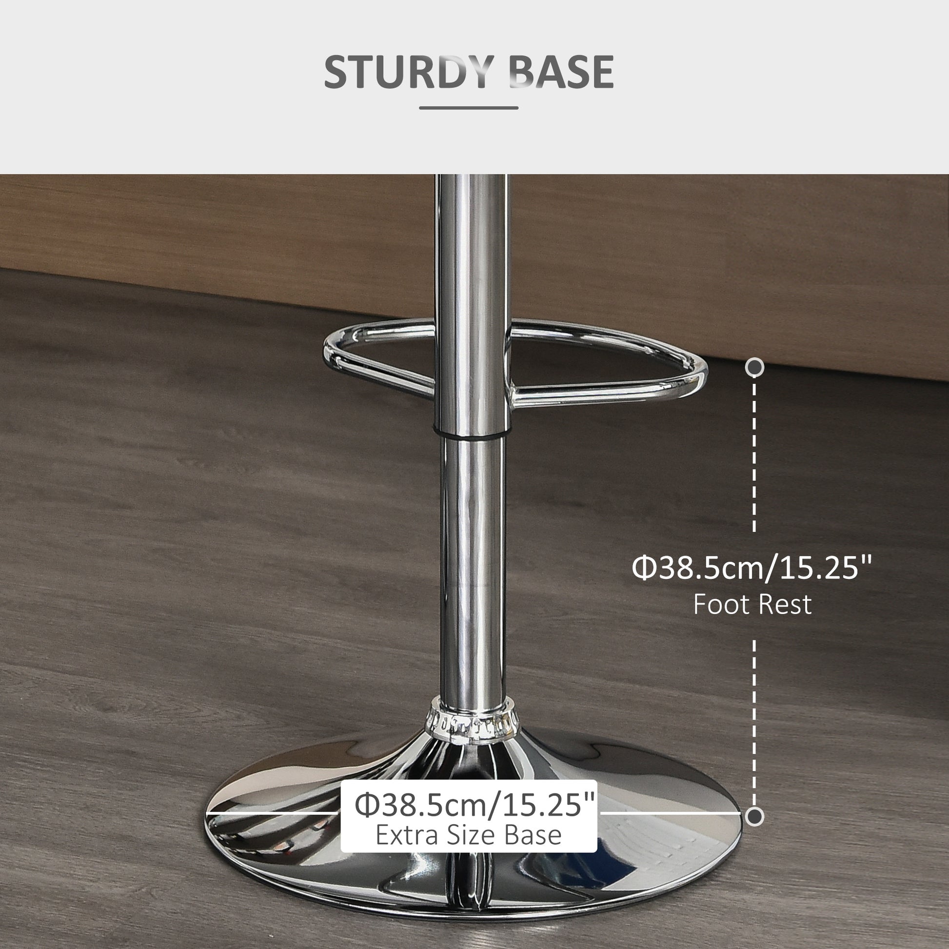 Set of 2 Counter Height Bar Stools Swivel Stool Height Adjustable Bar Chairs with Footrest for Kitchen Dining Home Pub, 