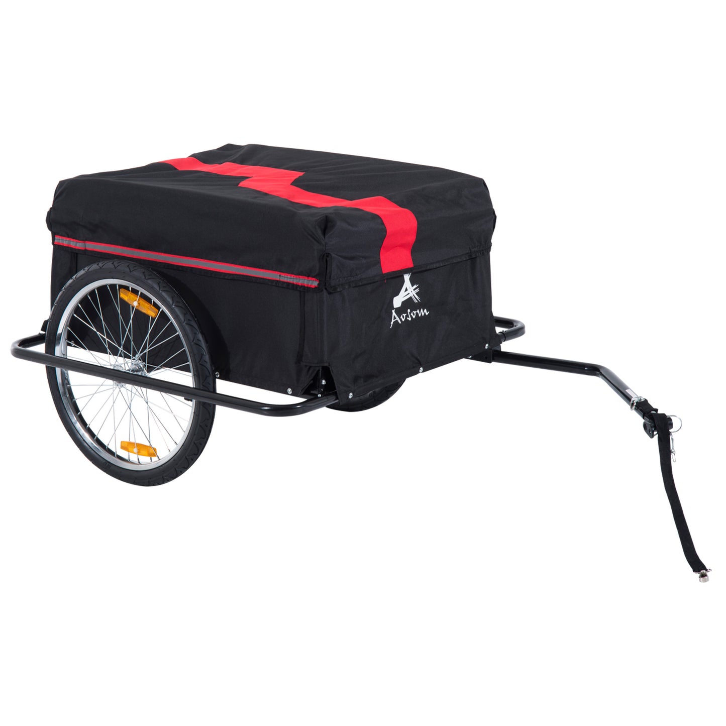 VarietyKart Bicycle Trailer Bike Cargo Trailer Garden Utility Cart Tool Carrier  with Removable Cover, Red