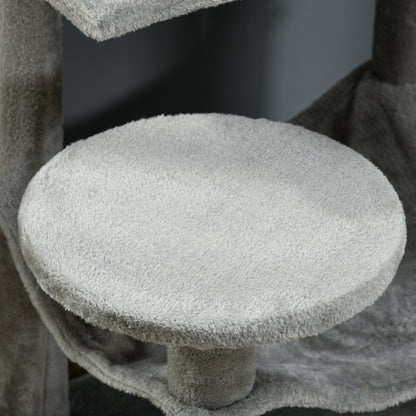 Tall Cat Tree for Indoor Cats, 56" Multi-Level Cat Tower with Hammock, Cat Bed, Cat Condo with Sisal Scratching Posts, G