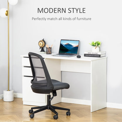 Modern Computer Desk, Home Office Desk for Study, Writing Workstation with Storage Drawer and Cabinet for Living Room, W