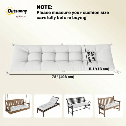 Patio Lounge Chair Cushion, UV50+ Chaise Lounge Chair Cushion with Securing Straps for Patio, 78 x 25.6 inch, Cream Whit