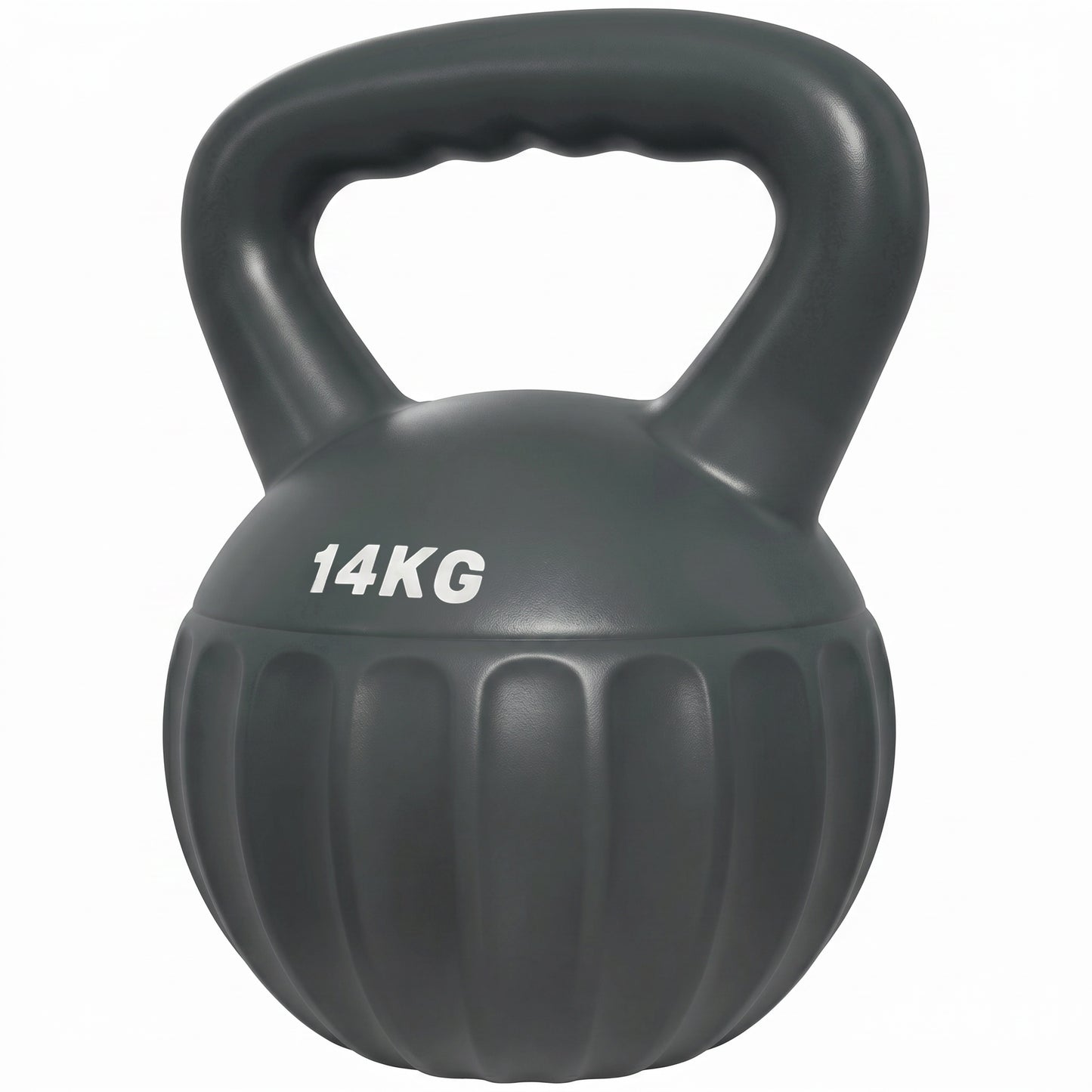 Soozier Kettlebell, 31 lbs Kettle Bell with Non-Slip Handle for Home Gym, Weight Lifting and Strength Training, Grey
