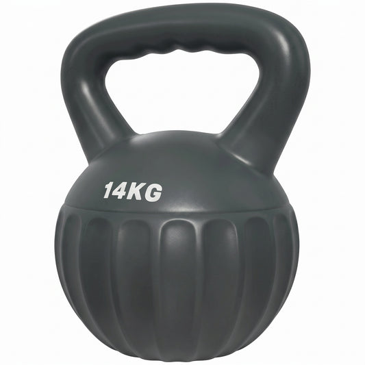 Soozier Kettlebell, 31 lbs Kettle Bell with Non-Slip Handle for Home Gym, Weight Lifting and Strength Training, Grey