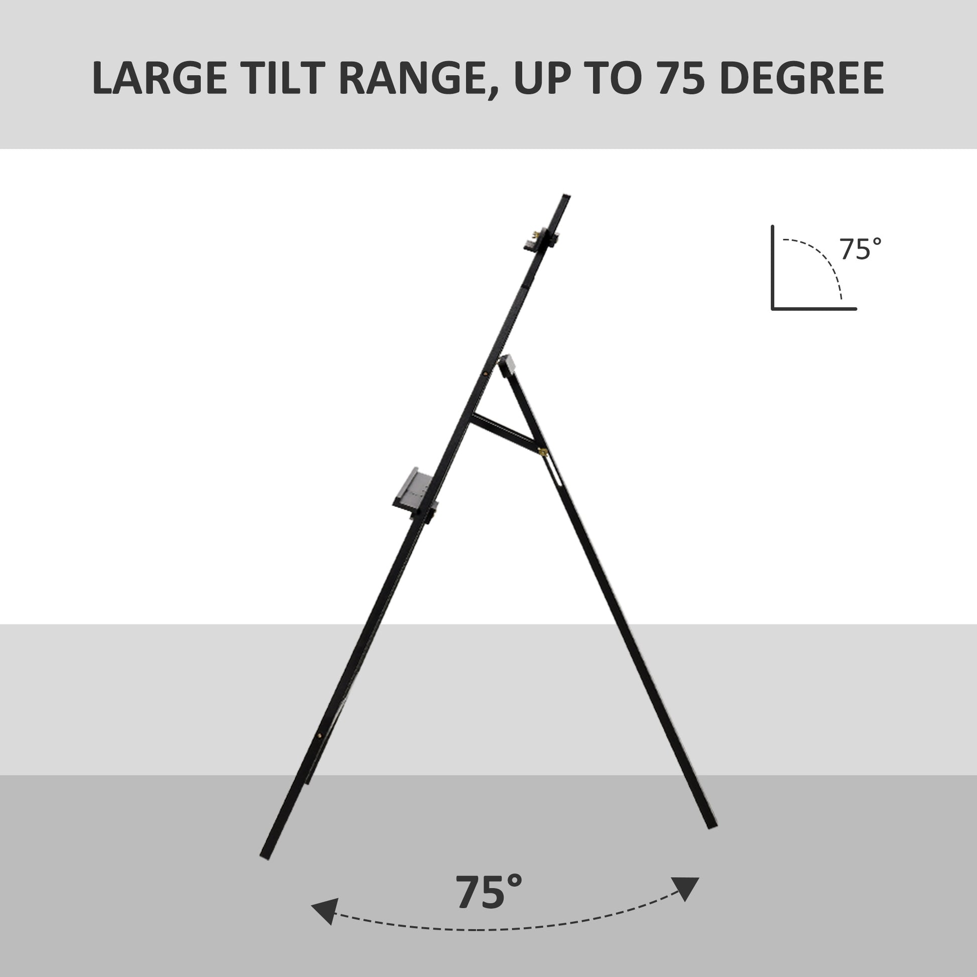 55" Pine Wood Painting Easel Stand, Adjustable Folding Art Easel, Tilts up to 75° for Adults, Begginners and Students, B