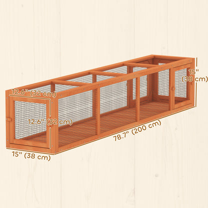 79" Long Cat Tunnel, Cat shelter L- Shape with Extendable Design, Cat Enclosure for Indoor/Outdoor Use, Orange