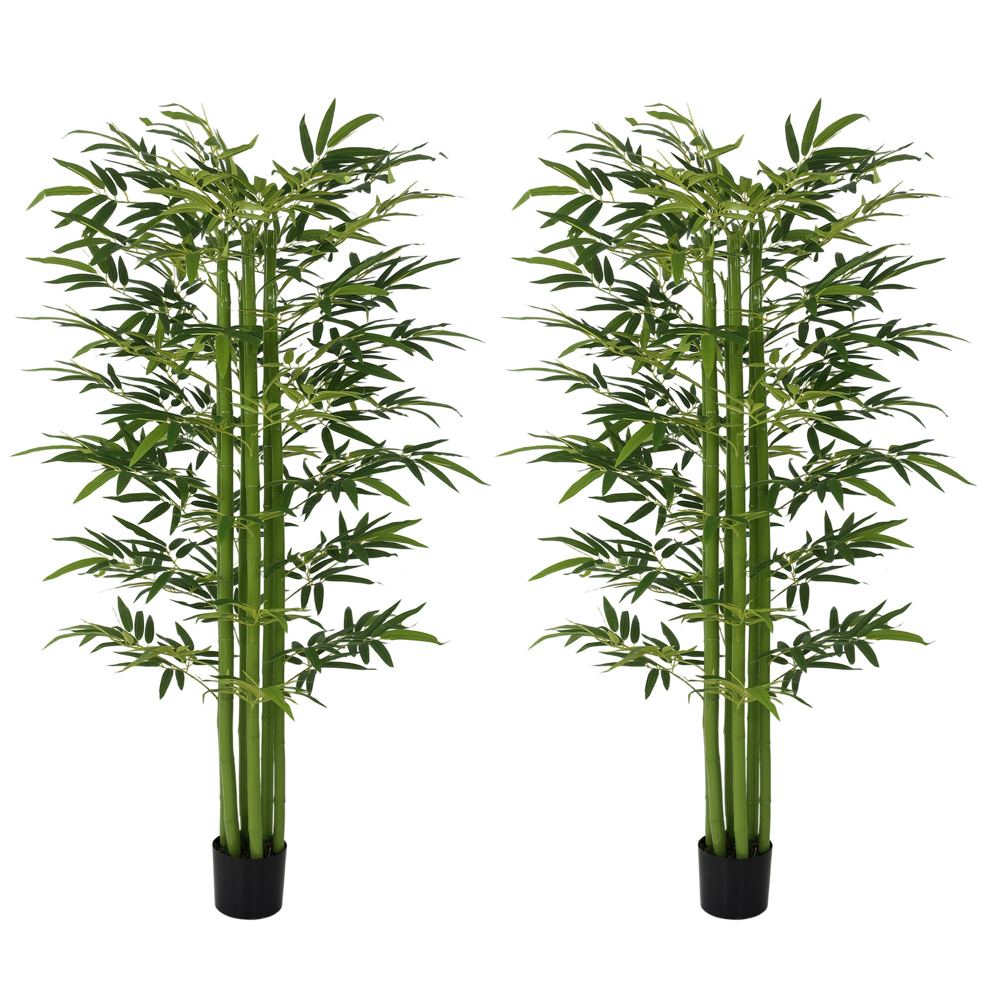 Indoor Fake Plants, Artificial Bamboo Tree with Adjustable Shape for Home Office Living Room Decor, Green