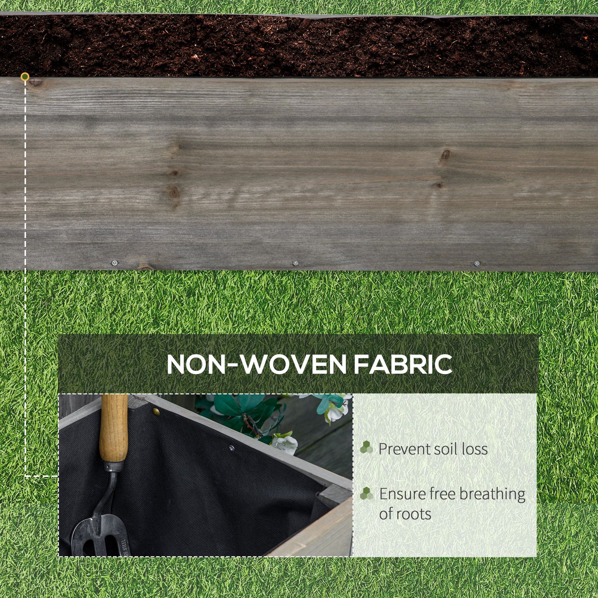 3' x 1' Raised Garden Bed Elevated Wooden Planter Box Outdoor for Backyard, Patio to Grow Vegetables, Herbs, and Flowers