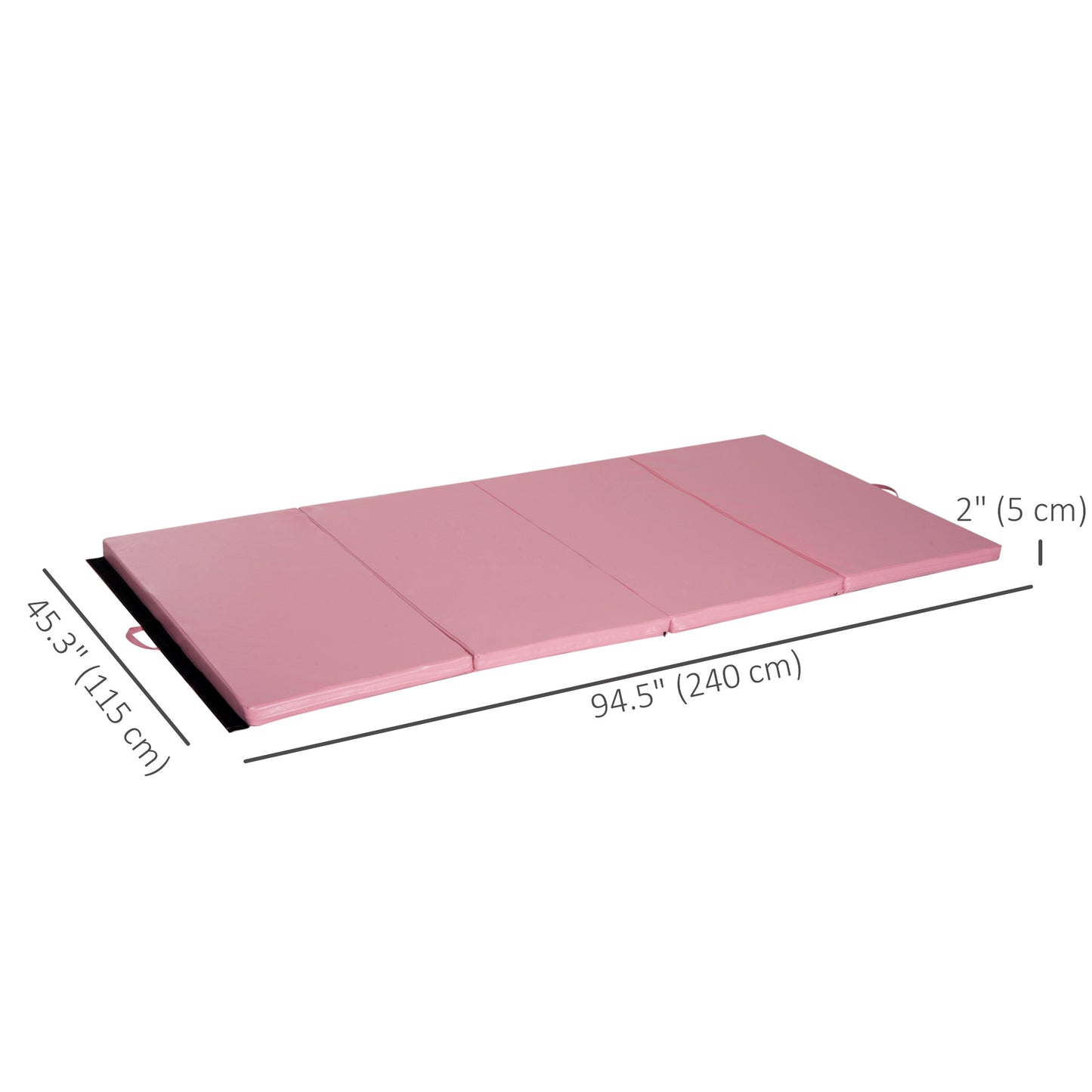 Soozier 4'x8'x2" Folding Gymnastics Tumbling Mat, Exercise Mat with Carrying Handles for Yoga, MMA, Martial Arts, Stretc