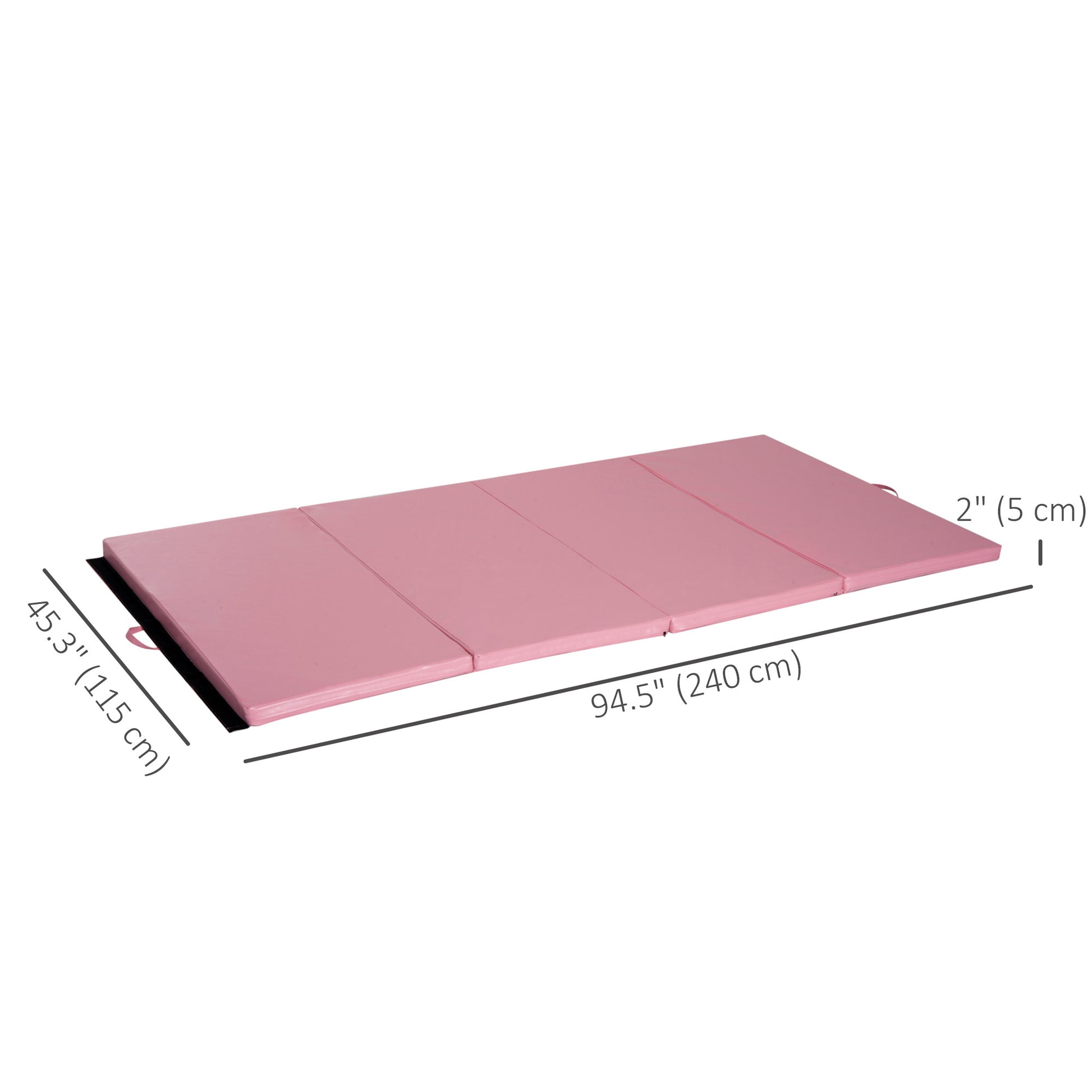 Soozier 4'x8'x2" Folding Gymnastics Tumbling Mat, Exercise Mat with Carrying Handles for Yoga, MMA, Martial Arts, Stretc