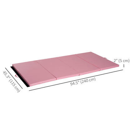 Soozier 4'x8'x2" Folding Gymnastics Tumbling Mat, Exercise Mat with Carrying Handles for Yoga, MMA, Martial Arts, Stretc