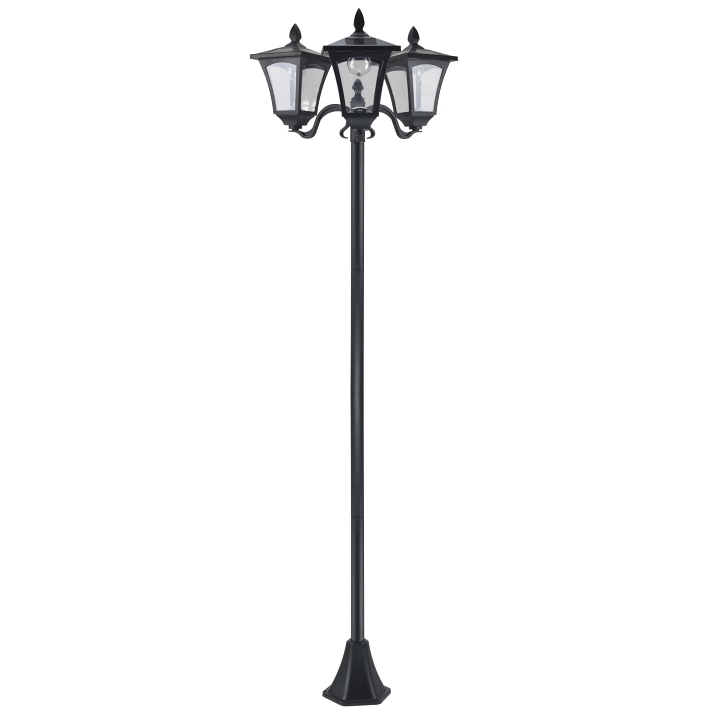 Outdoor Solar Lamp Post, Vintage Style, Dimmable, Waterproof, for Garden Lawn Pathway Walkway, Black