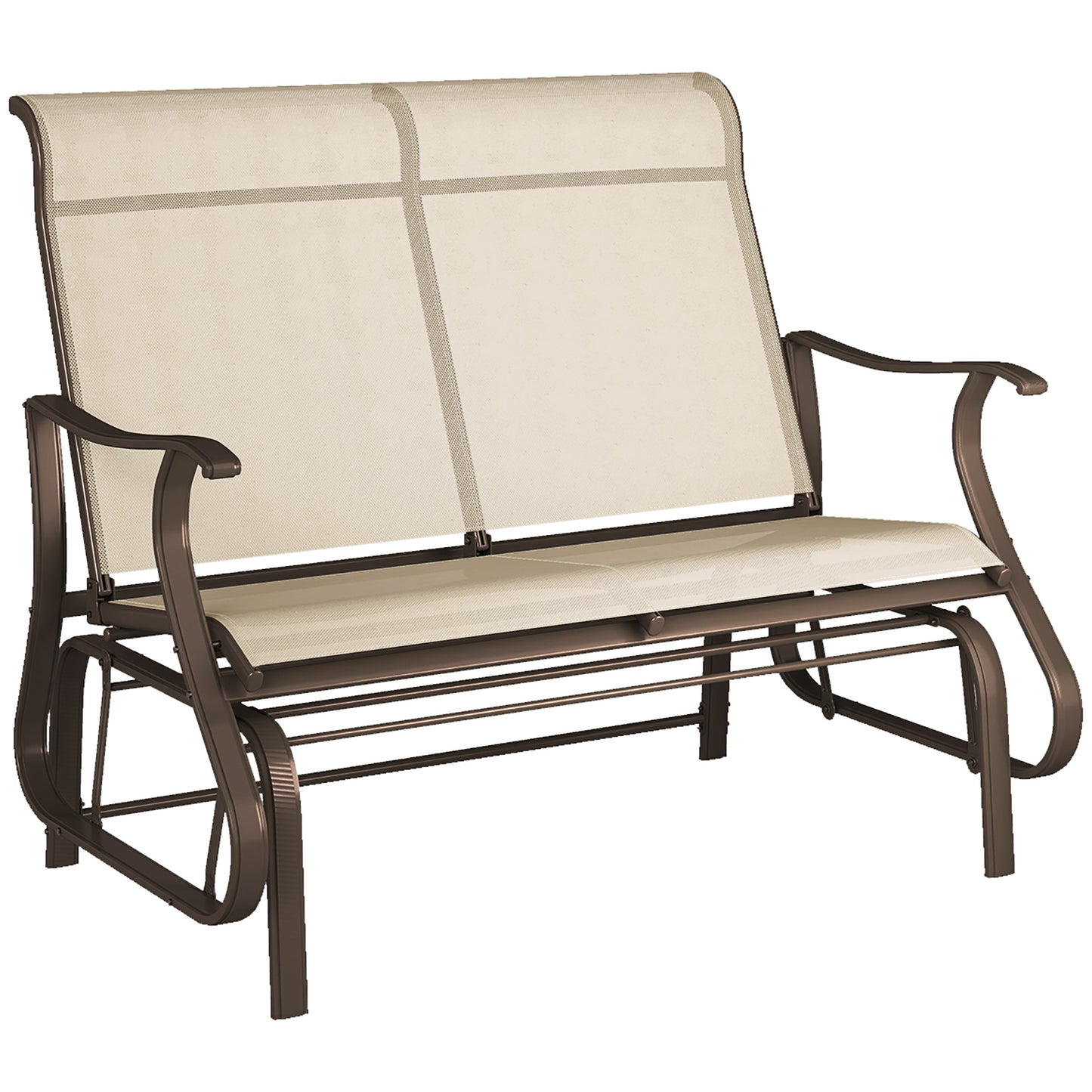 2-Person Outdoor Glider Chair, Patio Glider Rocking Chair with Mesh Seat and Backrest, Steel Frame for Outdoor, Backyard