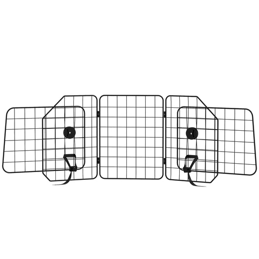 Dog Car Barrier for SUV, Adjustable Car Divider for Trunk Cargo Area, Heavy-Duty Steel Wire Mesh Barrier, Black