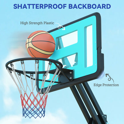 Soozier Basketball Hoop Outdoor, Basketball Hoop and Stand with Weighted Base and Shatterproof Backboard, 57.5"-92.9", B