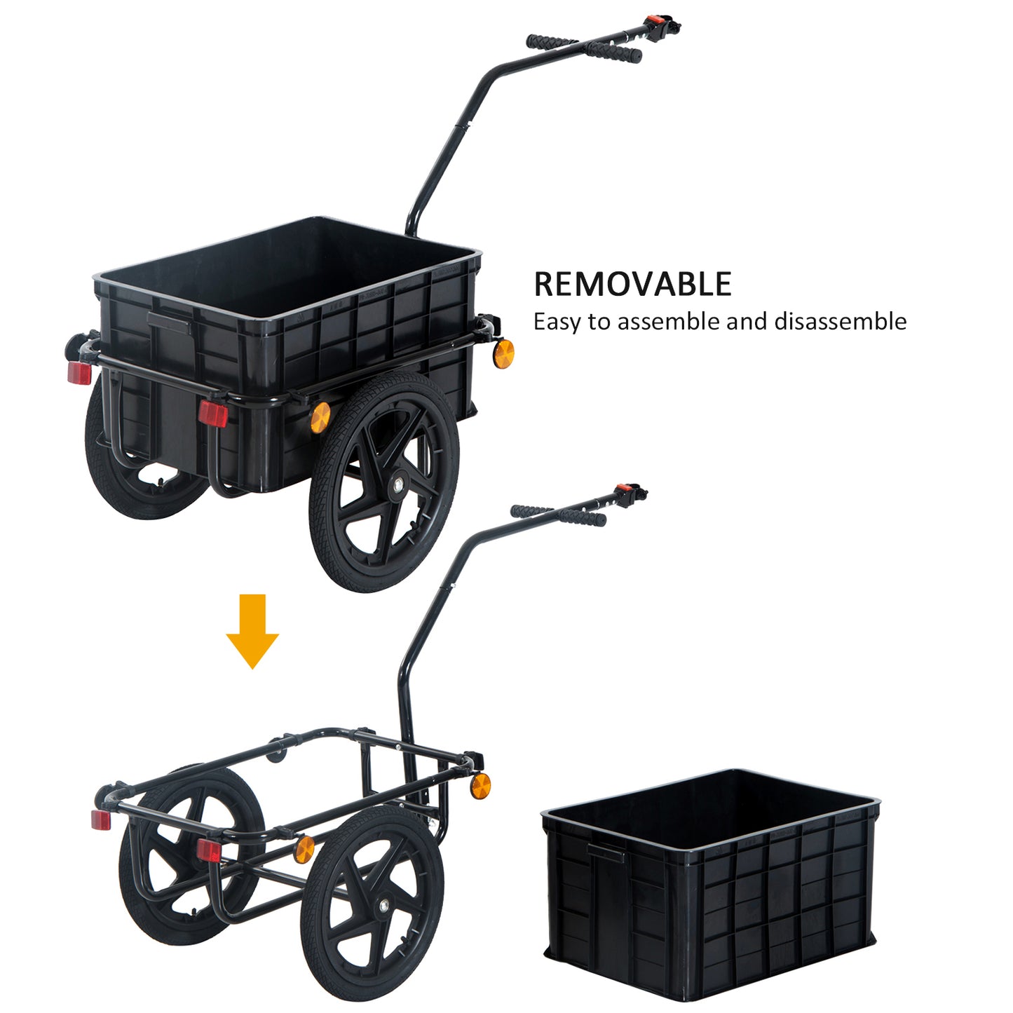 VarietyKart Bicycle Cargo Trailer 16 inch Air Wheel Wagon Trailer with Suitcase Large Capacity Enclosed Stroller Wagon -