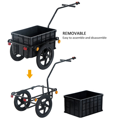 VarietyKart Bicycle Cargo Trailer 16 inch Air Wheel Wagon Trailer with Suitcase Large Capacity Enclosed Stroller Wagon -