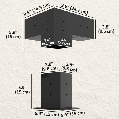 8PCS Pergola Kit, Pergola Brackets with 3-Way & 4-Way Corner Brackets for 4"x4" (Actual 3.6"x3.6") Lumber