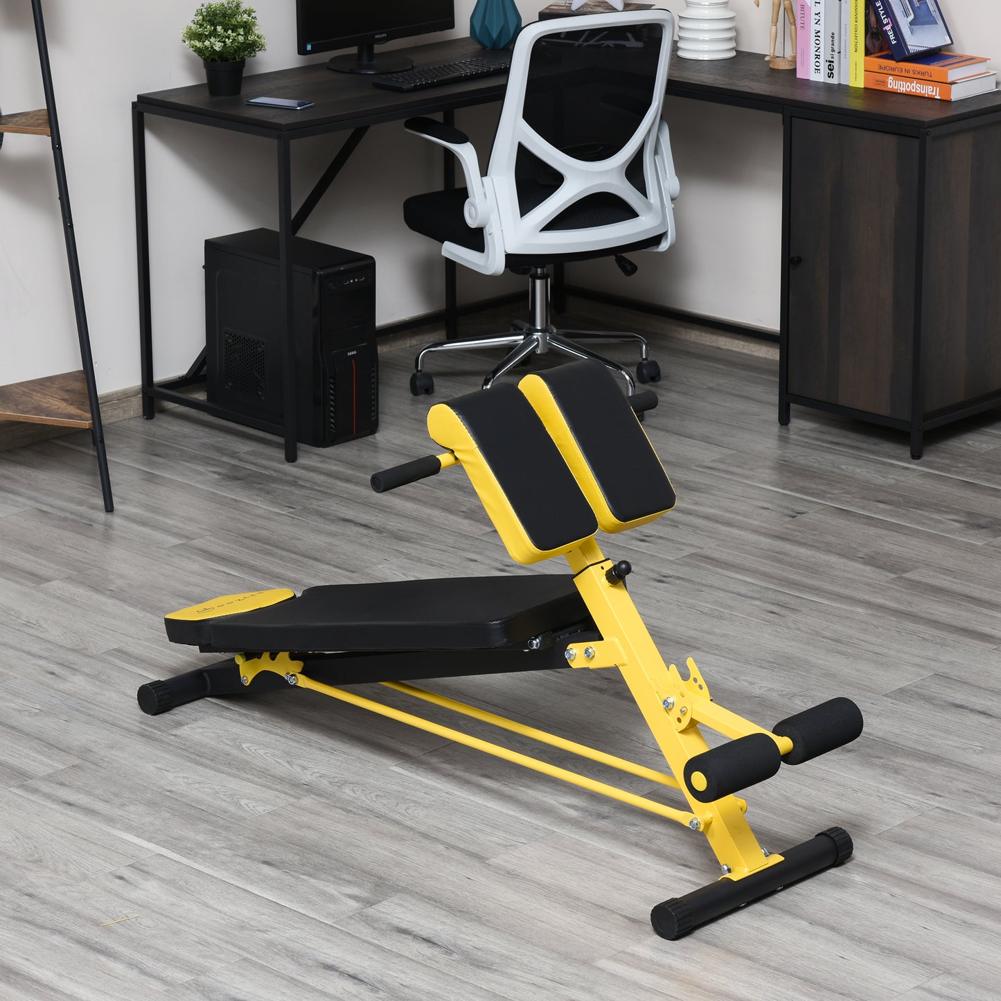 Soozier Adjustable Weight Bench Roman Chair Exercise Training Multi-Functional Hyper Extension Bench Dumbbell Bench Ab S