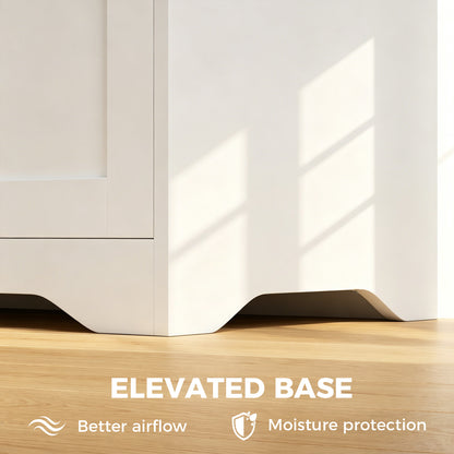 Storage Bench with Lift Top Storage Chest with Safety Hinges for Entryway, Living Room, White