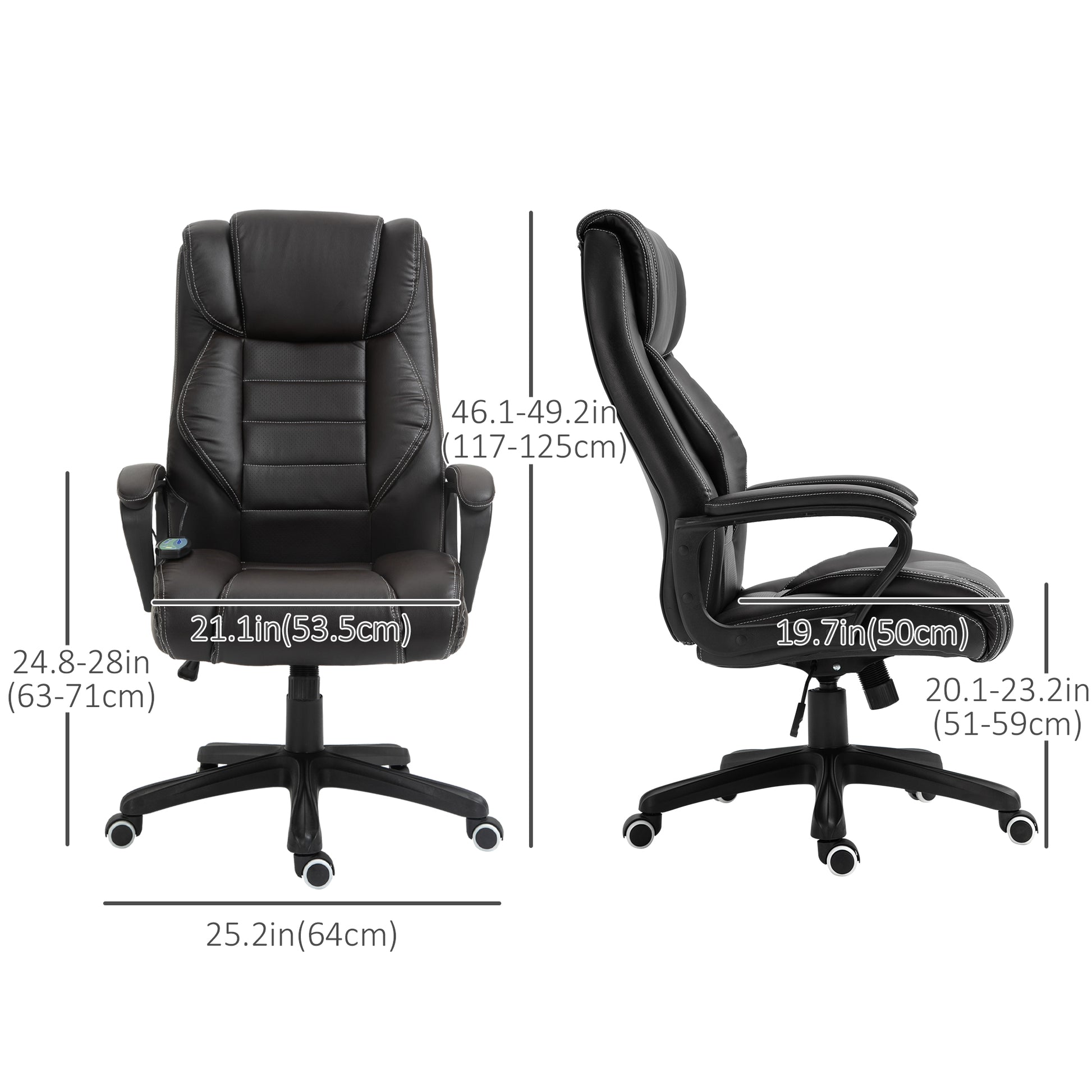 Massage Office Chair, High Back Executive Office Chair with 6-Point Vibration, Timer, Adjustable Height, Swivel Seat and