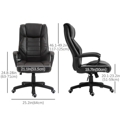 Massage Office Chair, High Back Executive Office Chair with 6-Point Vibration, Timer, Adjustable Height, Swivel Seat and