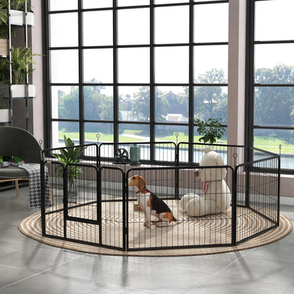 8 Panel Heavy Duty Dog Playpen 23.5" Height for Small Medium Dogs