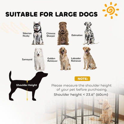 6 Panels Heavy Duty Dog Playpen Outdoor Indoor with Door & Strap, 39" Height Portable & Foldable Pet Playpen