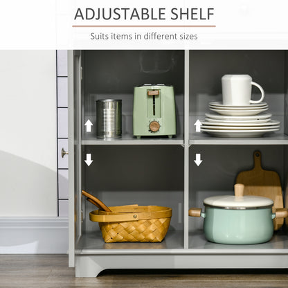 Modern Sideboard, Buffet Cabinet with Storage Cabinets, Drawers and Adjustable Shelves for Living Room, Grey