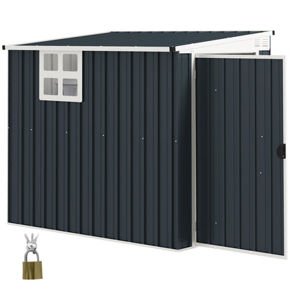 4' x 6' Outdoor Storage Shed, Metal Garden Shed with Window, 2 Vents and Lockable Door for Backyard, Garden, Patio