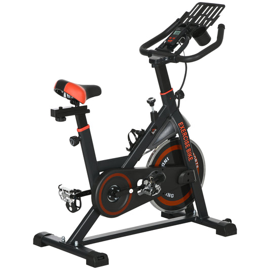 Soozier Adjustable Upright Stationary Exercise Bike w/ LCD Display, Indoor Cycling Bike for Home w/ Adjustable Resistanc